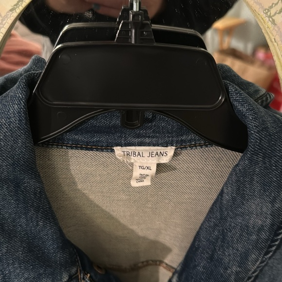 Tribal Jeans long denim jacket. Sz XL - Picture 2 of 6